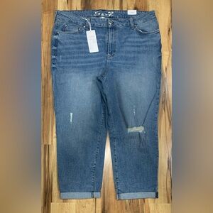 Seven 7 Jeans The Marilyn Relaxed Boyfriend High Rise Roll Cuff Hem Womens 22W